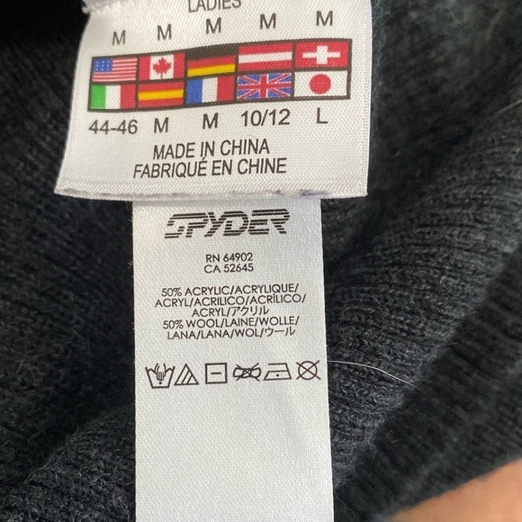 Spyder Wool blend cardigan sweater jacket Womens M Warm stretch base Layer snow - Picture 9 of 12